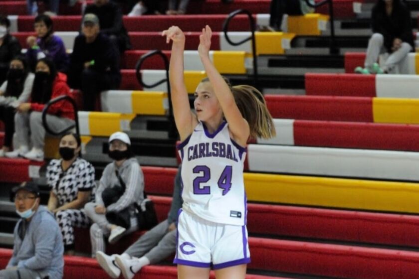 Carlsbad High senior Maddy Huhn is one of the top 3-point shooters in San Diego County.
