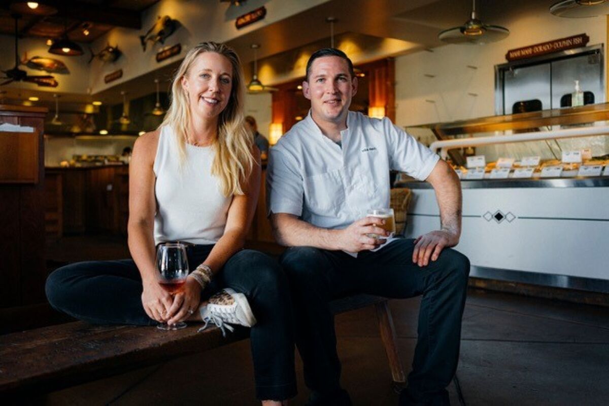 Annemarie Brown-Lorenz, The Fishery's general manager and sommelier, and Executive Chef Mike Reidy.