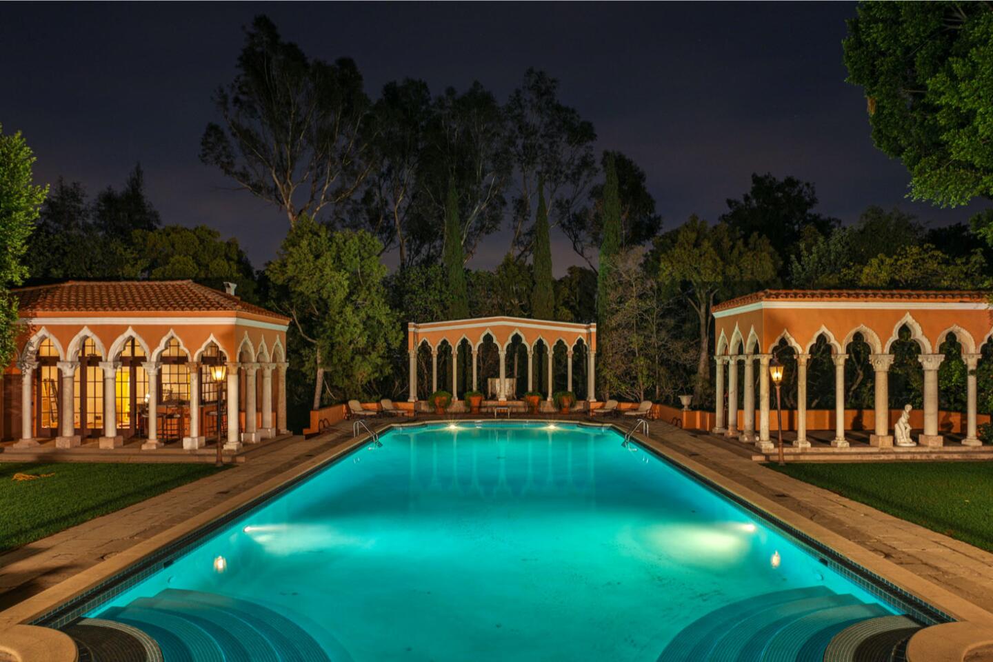 The pool house.