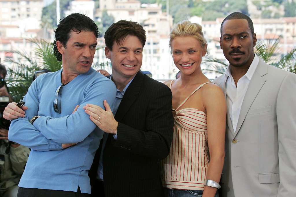 Mike Myers, second from left, with his "Shrek" costars Antonio Banderas, left, Cameron Diaz and Eddie Murphy, was born in Canada May 25, 1963. Diaz, by the way, is a local girl, born in San Diego in 1972.