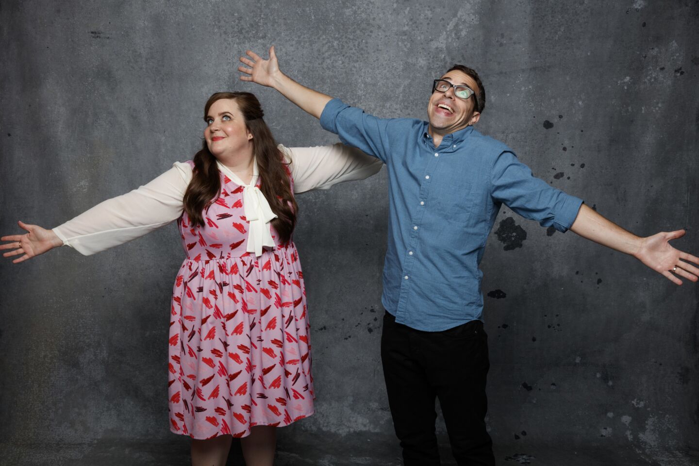 Aidy Bryant and Eric Knobel from the animated television series "Danger & Eggs."