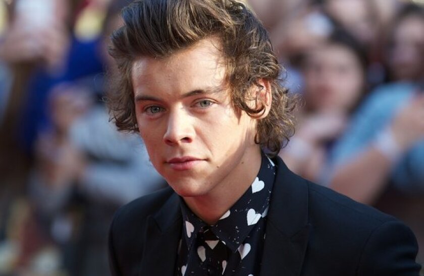 Harry Styles of British boyband One Direction arrives to attend the world premiere of their film, 'One Direction: This Is Us," in central London on Aug. 20, 2013.