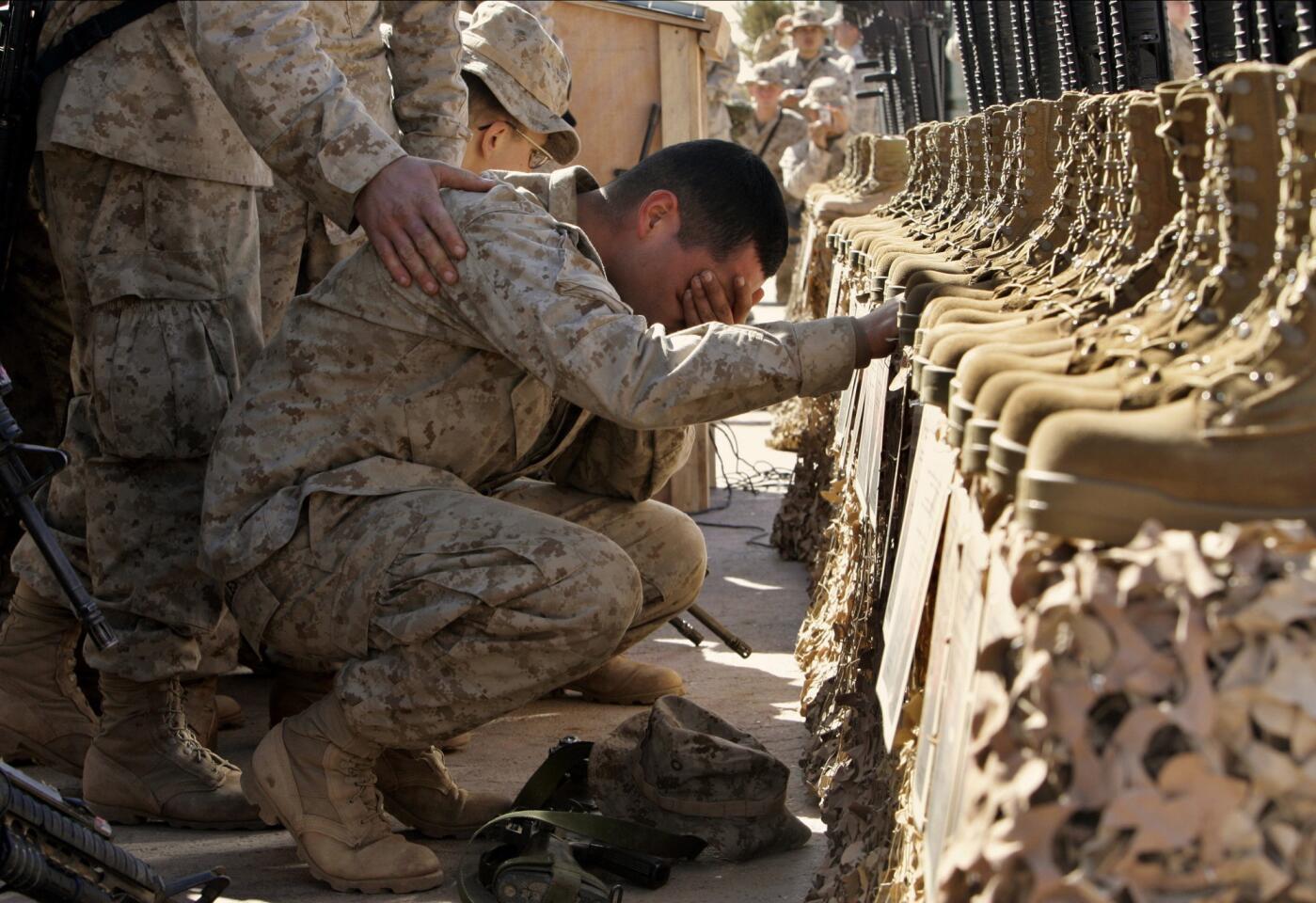 Marine memorial service in Iraq