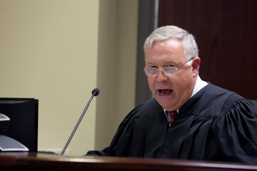 Chief Magistrate James Gosnell speaks at Dylann Roof's bond hearing Friday in Charleston, S.C.
