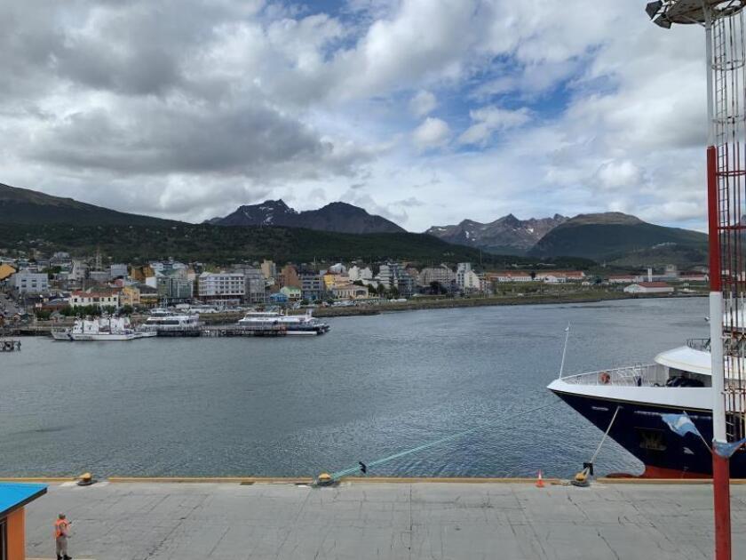 General view from the vessel Ushuaia before it set sail from the same-named Argentine port. An expedition of 80 female leaders in different disciplines set sail for Antarctica on Jan. 1, 2019, to welcome the New Year with a message to the world about the urgency of strengthening female participation in the decisions defining the planet's future. EFE-EPA/Diana Marcela Tinjaca