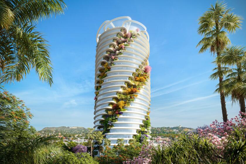 Architect's rendering of the Star, a proposed 22-story office building in Hollywood.