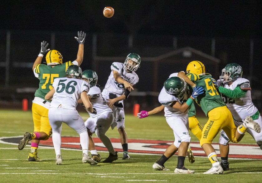 Costa Mesa's Garrett Richards throws a ball during an Orange Coast League game versus Saddleback on Thursday.