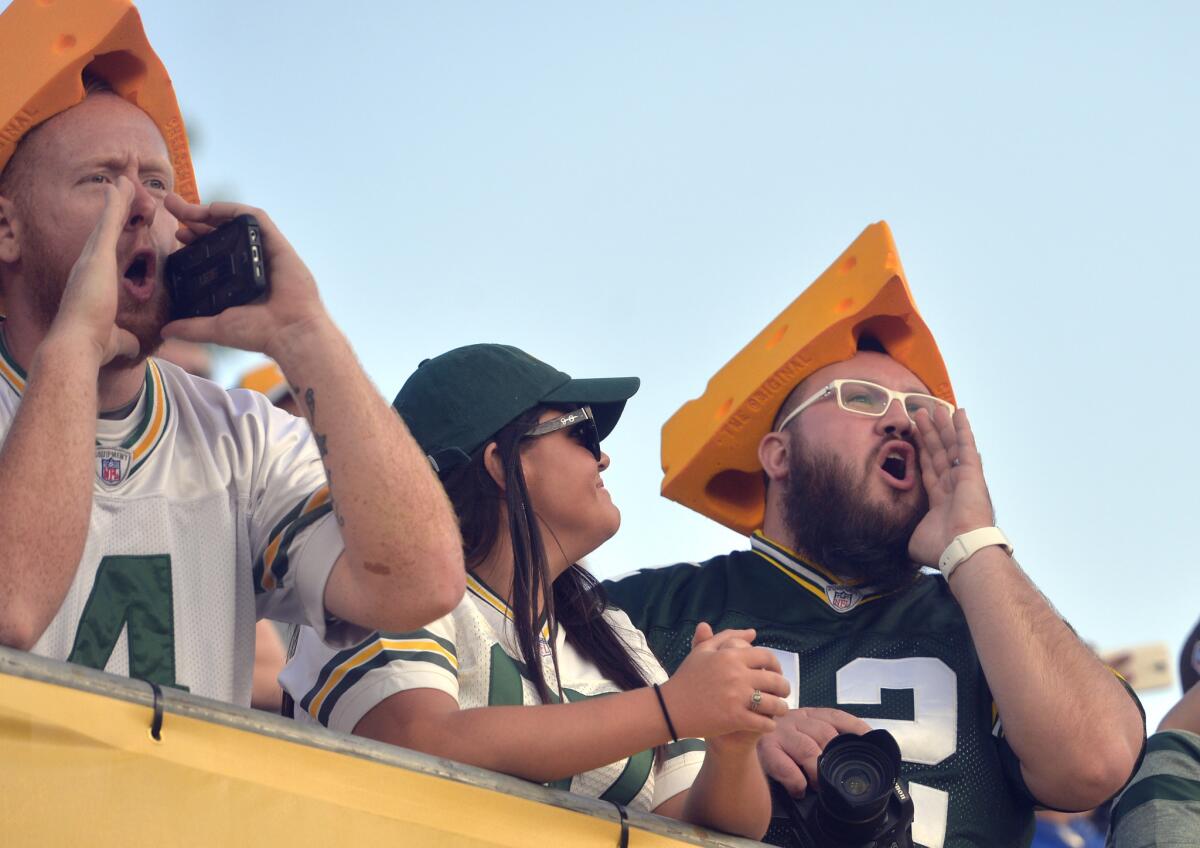 Fans in express their displeasure as it is announced that the Aug. 7 preseason game between Green Bay and Indianapolis was canceled.