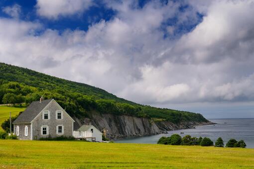 A photo of the small village of Capstick at the north tip of Cape Breton Island Nova Scotia.