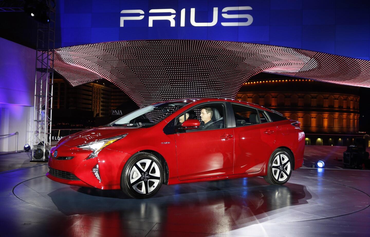 Toyota unveils the latest version of the Prius at an event Tuesday, Sept. 8, 2015, in Las Vegas.