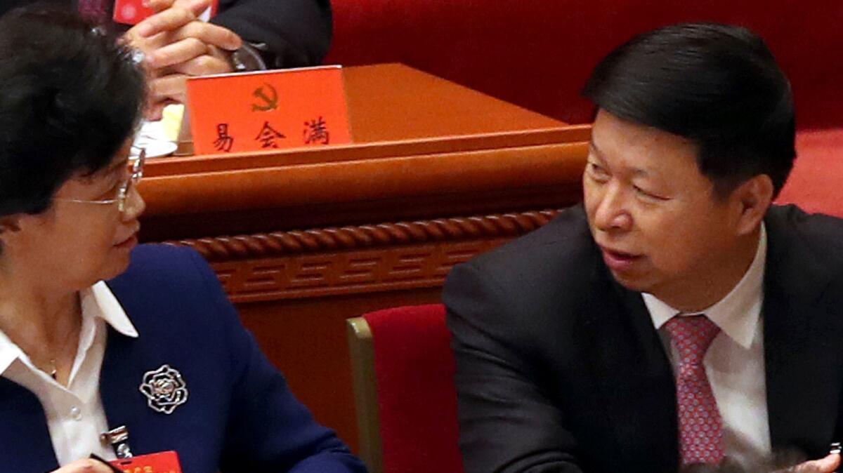 Song Tao, right, head of China's ruling Communist Party's International Liaison Department, will be sent to North Korea.