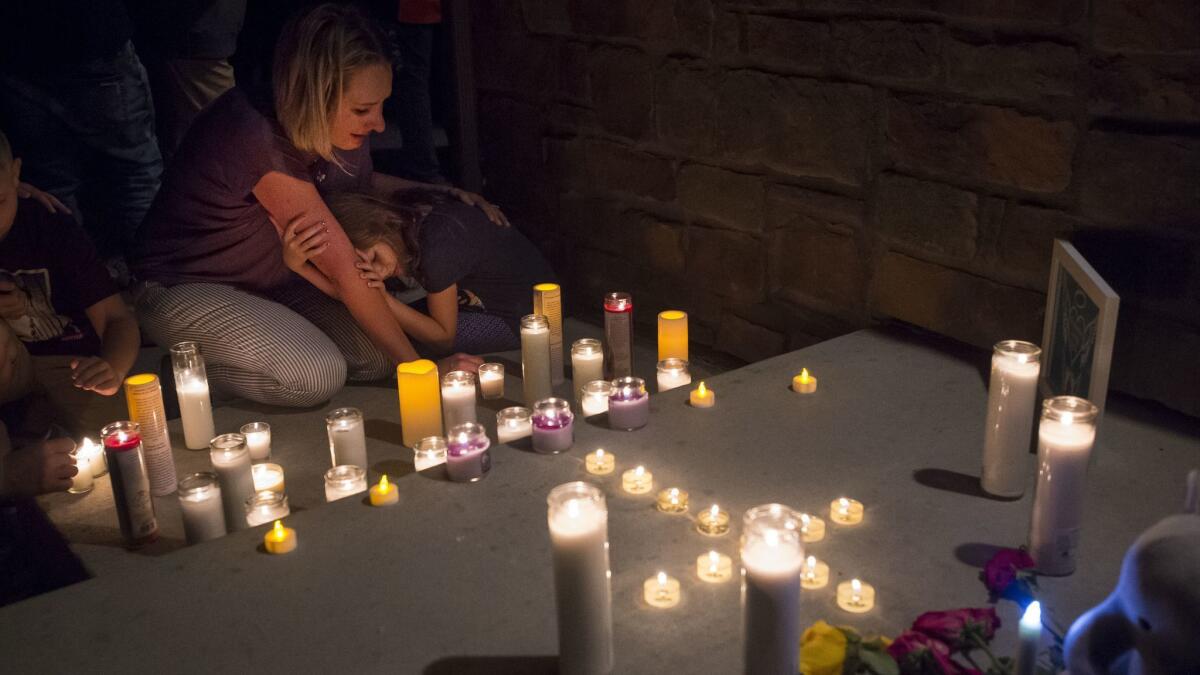 A candlelight vigil for Shanann Watts and her two daughters, Bella, 4, and Celeste, 3, in Frederick, Colo.