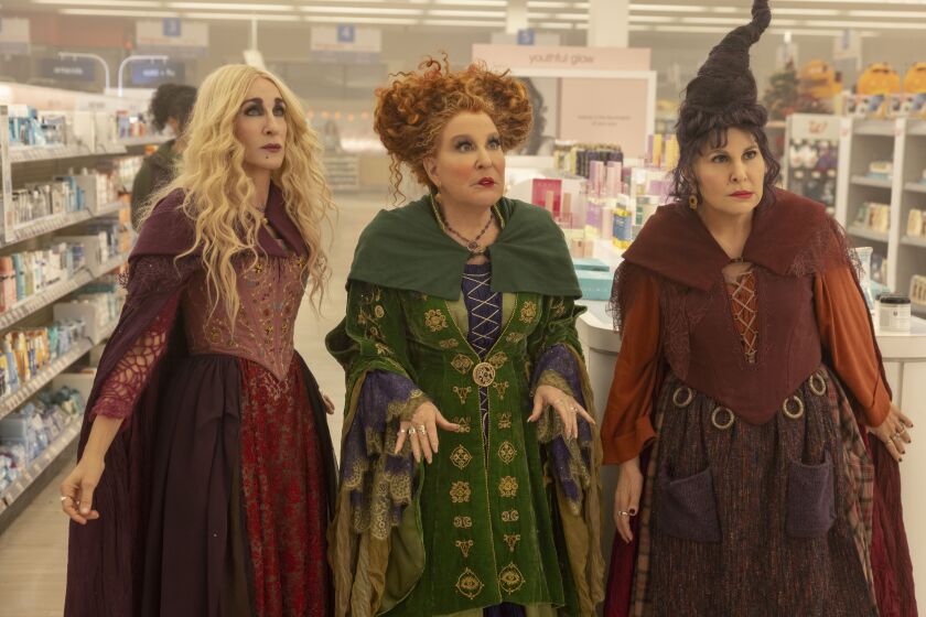 Sarah Jessica Parker, Bette Midler and Kathy Najimy in the movie "Hocus Pocus 2."