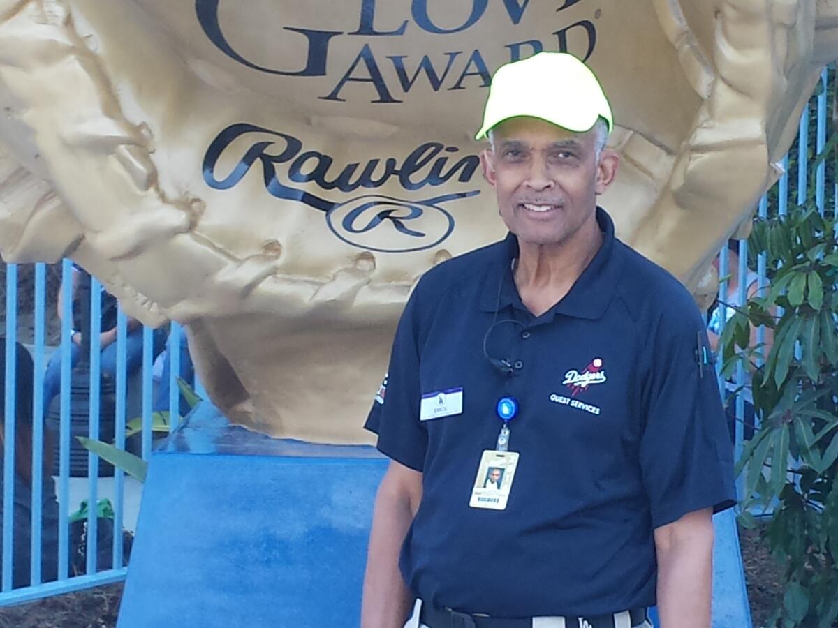 Dodgers ticket taker Errol Coffey, 76, says he "hasn't gotten around" to retiring just yet.