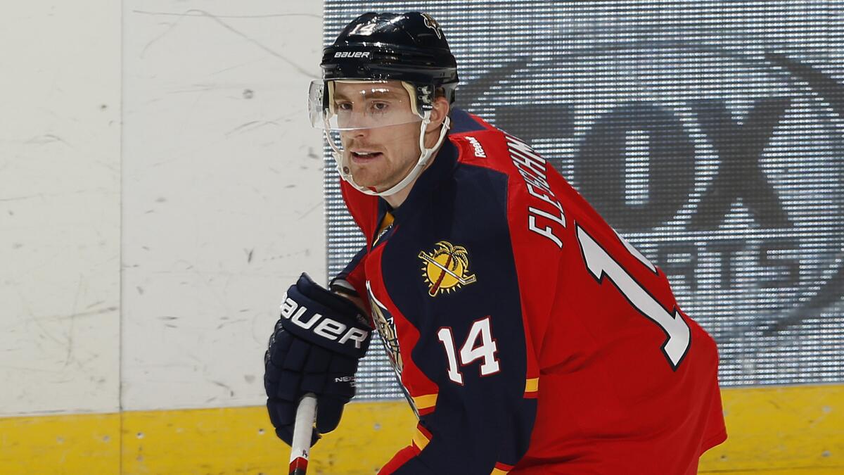 Florida Panthers forward Tomas Fleischmann warms up before a game against the Chicago Blackhawks on Thursday.