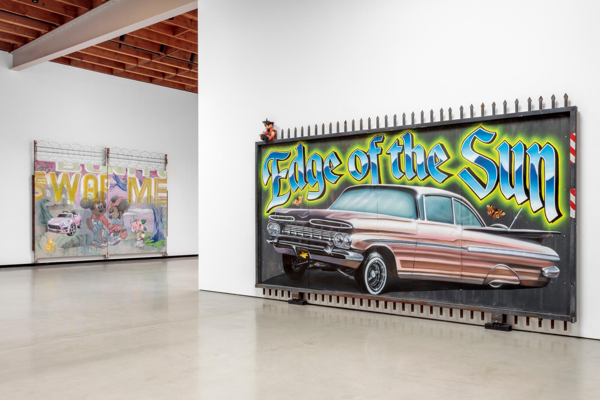 Various artwork inside a gallery space.