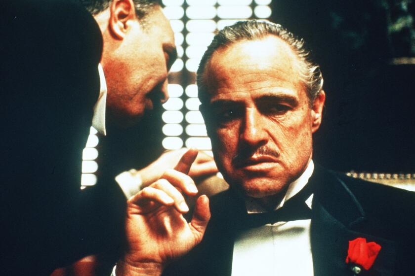 Marlon Brando, right, and Salvatore Corsitto in "The Godfather."