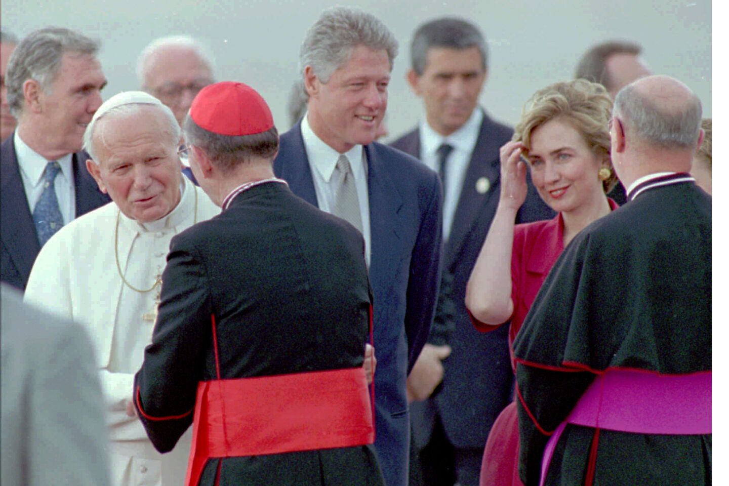 Pope John Paul II, President Clinton, Hillary Rodham Clinton