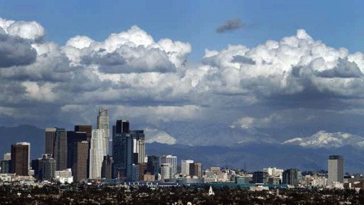 Like the clouds approaching downtown Los Angeles, new "cloud computing" services are on their way.
