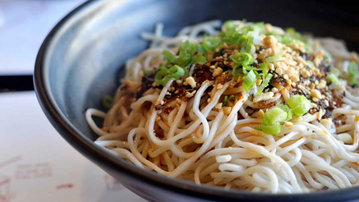 The zingy Sichuan noodles at Mian in the San Gabriel Valley are a cut above the usual cold sesame noodles.