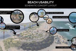 A rendering of one of the artificial headlands proposed for the Oceanside beach.