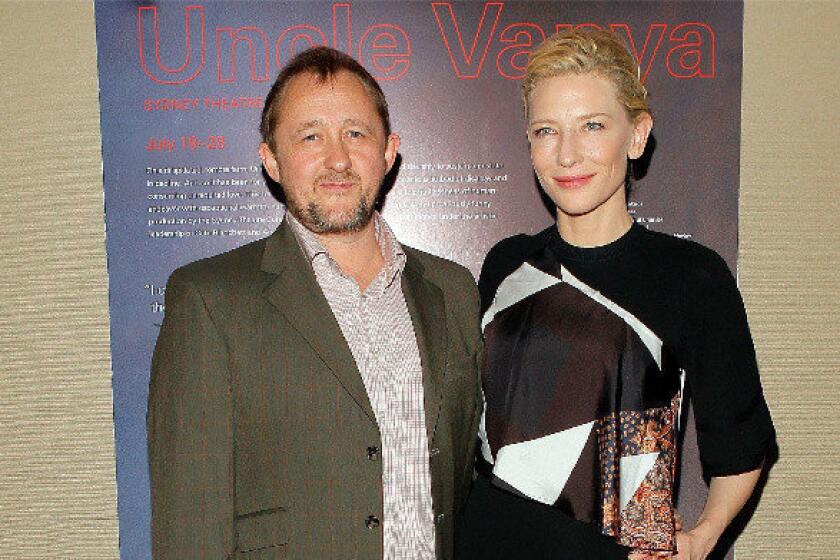 Andrew Upton and Cate Blanchett at a July photocall for the Sydney Theatre Company's production of Chekhov's "Uncle Vanya" in New York.