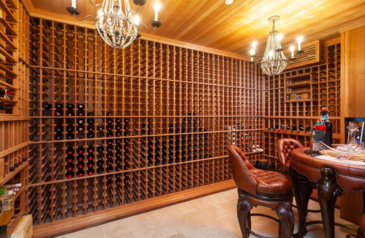 The property includes a wine cellar with room for more than 1,200 bottles of wine. 
