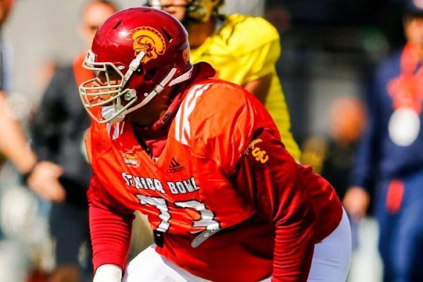 Former USC lineman Zach Banner is playing for a North team that is coached by the Chicago Bears staff in Saturday's Senior Bowl.