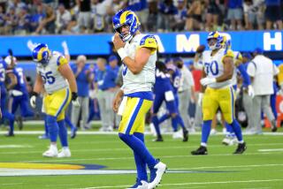 Inglewood, California September 8, 2022-Rams quarterback Matthew Stafford walks off the field.