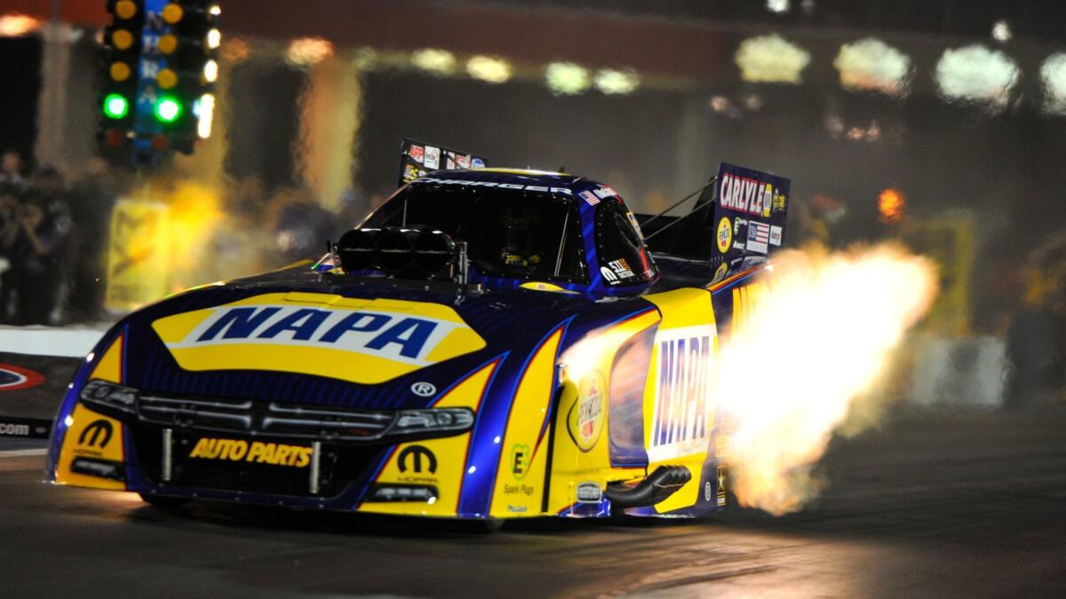 Ron Capps drives in the NHRA Thunder Valley Nationals qualifier on June 17.