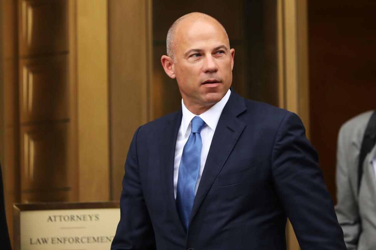 Celebrity attorney Michael Avenatti walks out of a New York courthouse in 2019.