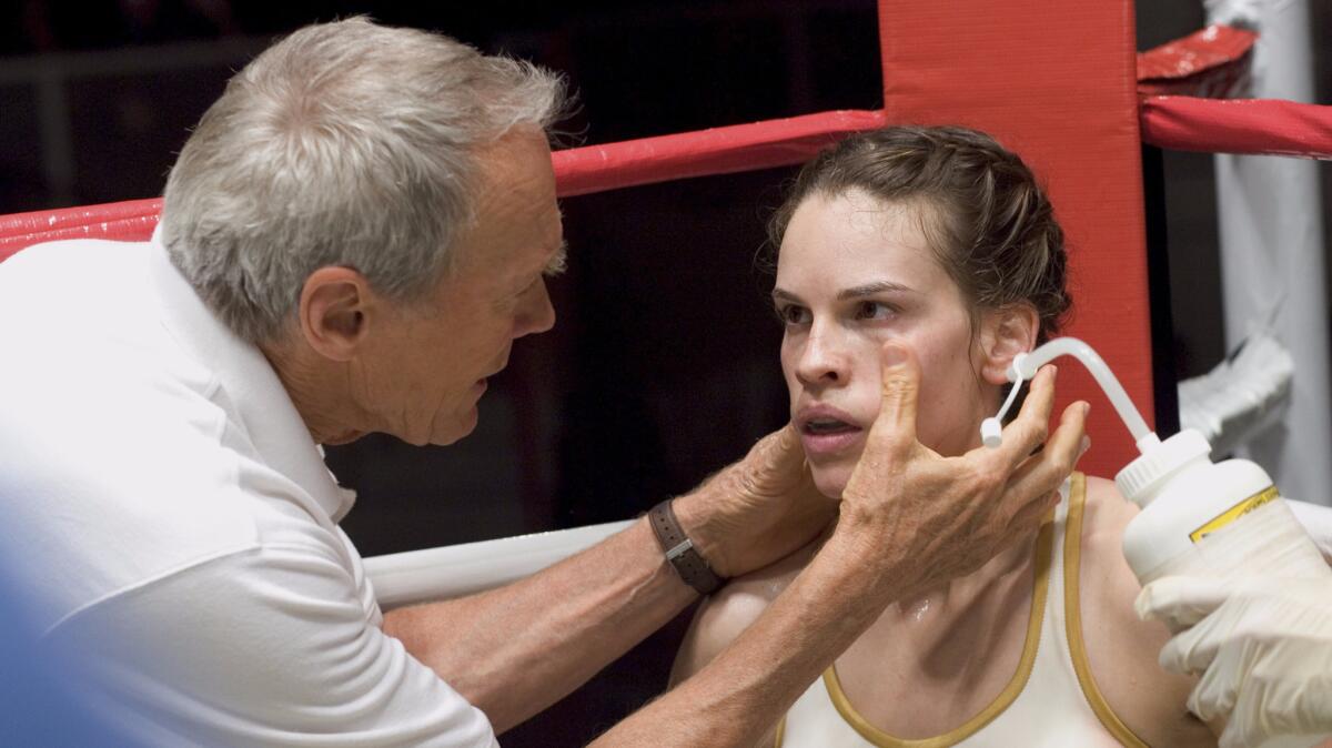 Clint Eastwood as Frankie and Hilary Swank as Maggie in "Million Dollar Baby." (Merie W. Wallace / Warner Bros. )