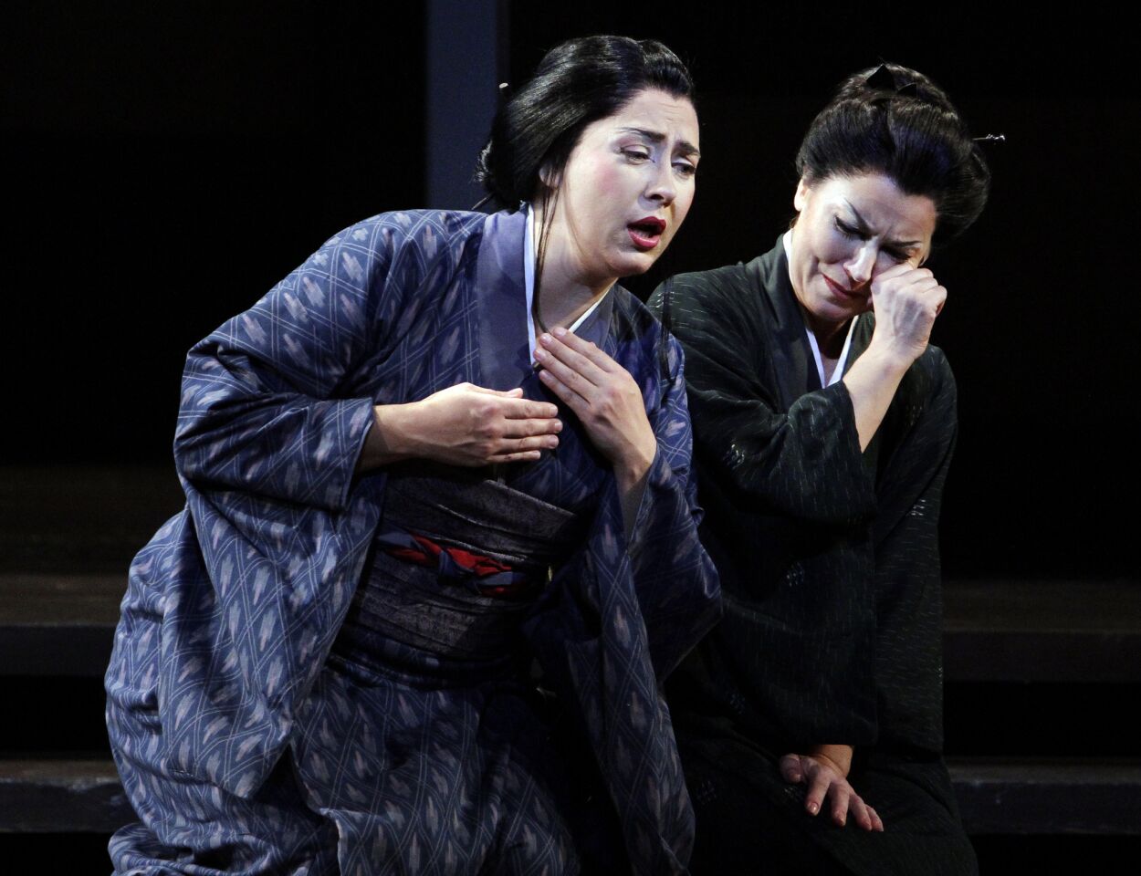 Oksana Dyka (Cio-Cio-San) in the final scene during the dress rehearsal of L.A. Opera's production of Puccini's "Madame Butterfly" at the Dorothy Chandler Pavilion.REVIEW: Some bright spots in a lesser 'Madame Butterfly' | Photos