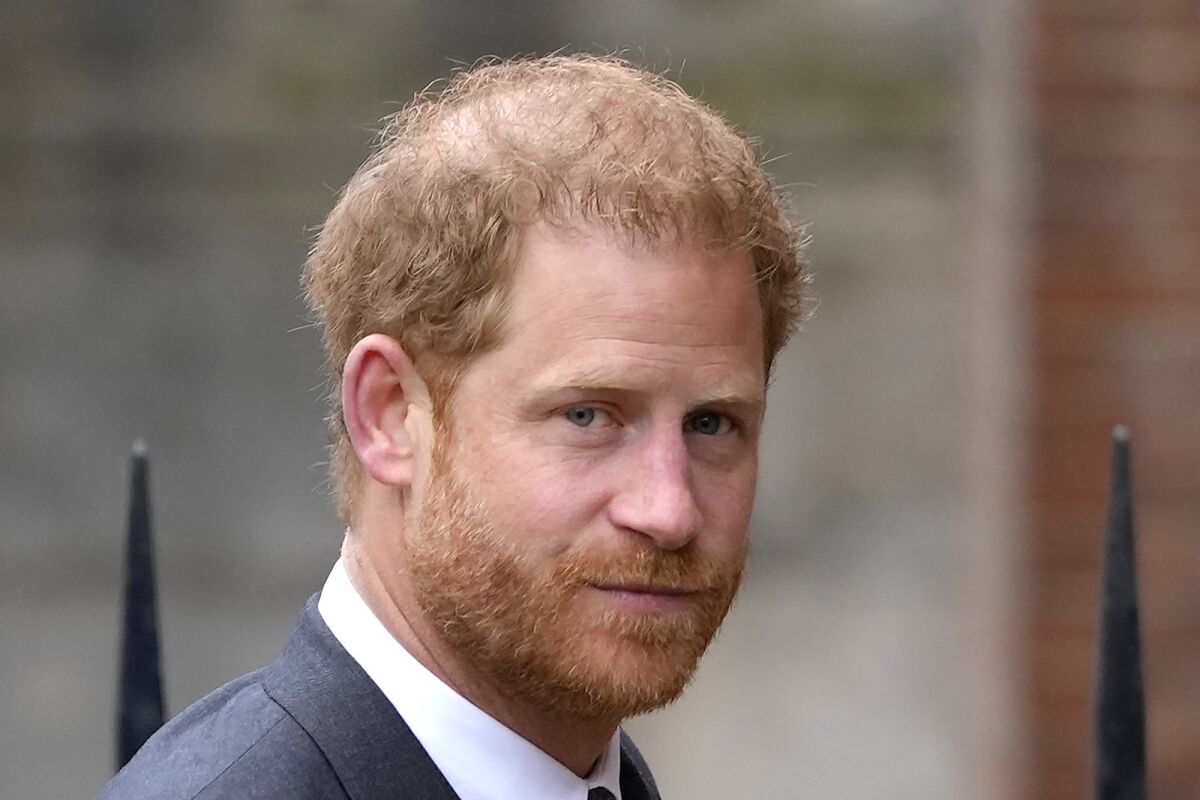 Britain's Prince Harry arrives at the Royal Courts Of Justice in London, Thursday, March 30, 2023. Prince Harry returned to a London court Thursday as his lawyer fought to keep his phone hacking lawsuit alive against the publisher of The Daily Mail. (AP Photo/Kirsty Wigglesworth)