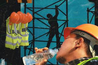 Images of construction workers drinking water 