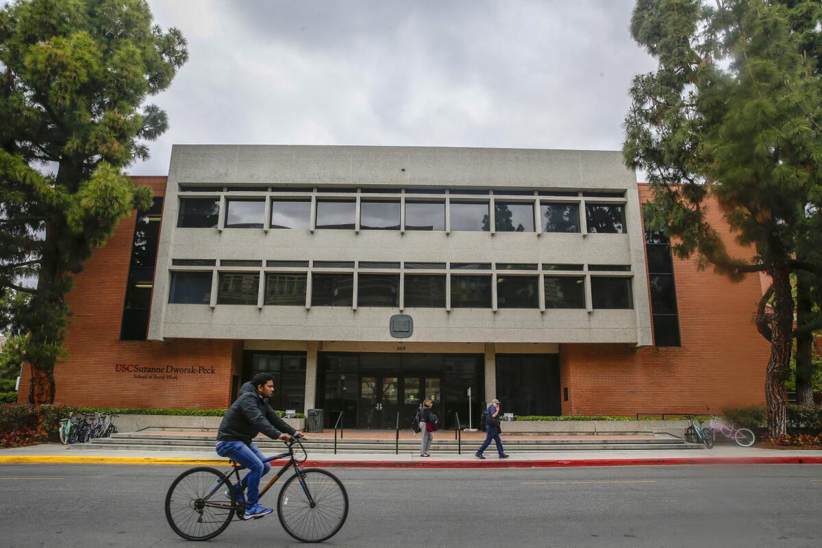 The social work school at USC might lay off nearly half its staff and eliminate most of its part-time teaching positions.