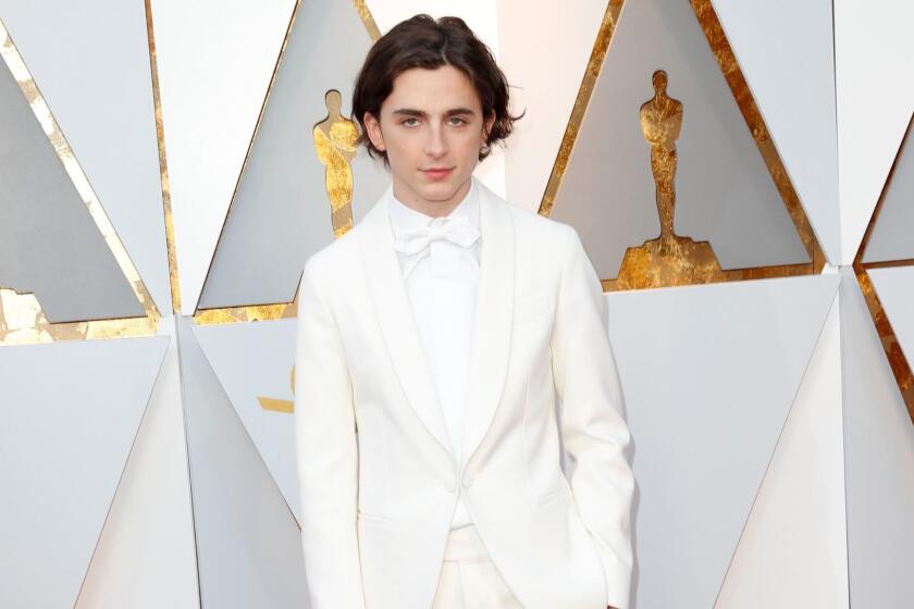 HOLLYWOOD, CA - March 4, 2018 Timothee Chalamet during the arrivals at the 90th Academy Awards on Sunday, March 4, 2018 at the Dolby Theatre at Hollywood & Highland Center in Hollywood, CA. (Jay L. Clendenin / Los Angeles Times)