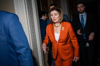 WASHINGTON, DC - APRIL 18: Rep. Nancy Pelosi (D-CA) departs the House Chamber following a vote on the House side of the U.S. Capitol on Tuesday, April 18, 2023 in Washington, DC. (Kent Nishimura / Los Angeles Times)