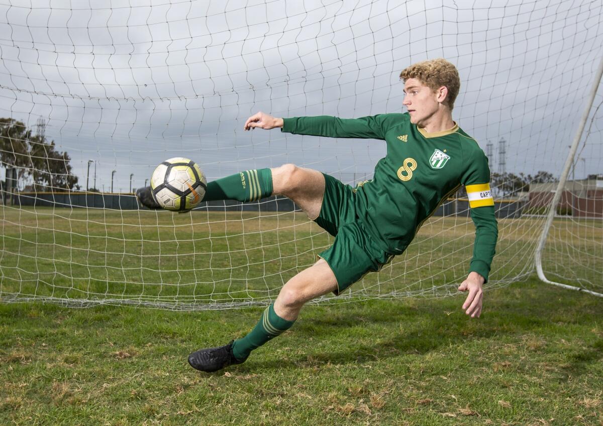 Edison High senior center back Wyatt Burris was the Daily Pilot Boys' Soccer Player of the Year. The Surf League MVP scored three of his four goals during the playoffs.