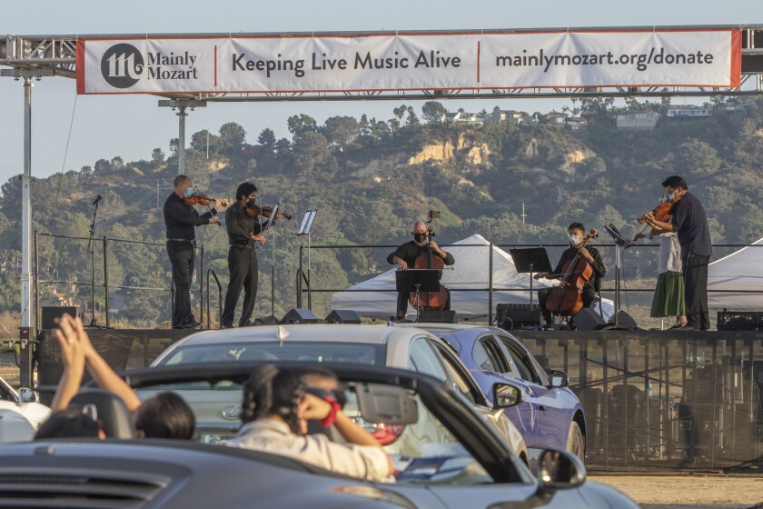 Mainly Mozart has staged 14 drive-in concerts at the Del Mar Fairgrounds since July. 