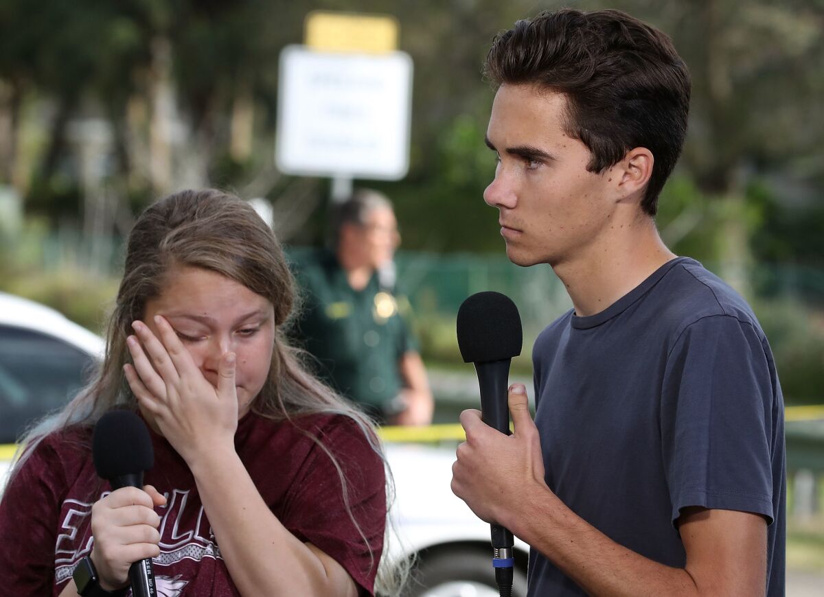 Kelsey Friend and David Hogg.