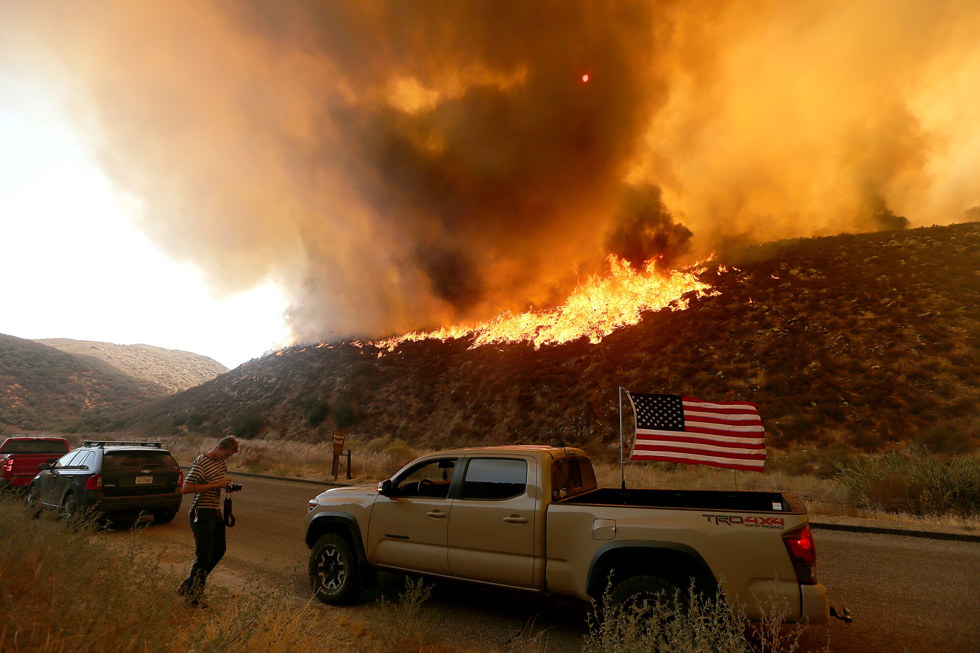 The Fairview fire burns along Batista Road near Hemet