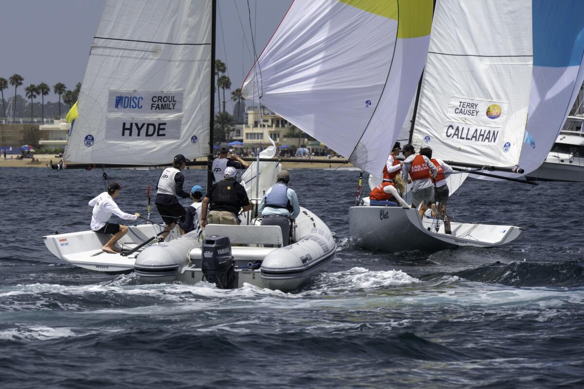 Justin Callahan of Biscayne Bay Yacht Club and Josh Hyde of the Royal New Zealand Yacht Squadron in the Governor's Cup.