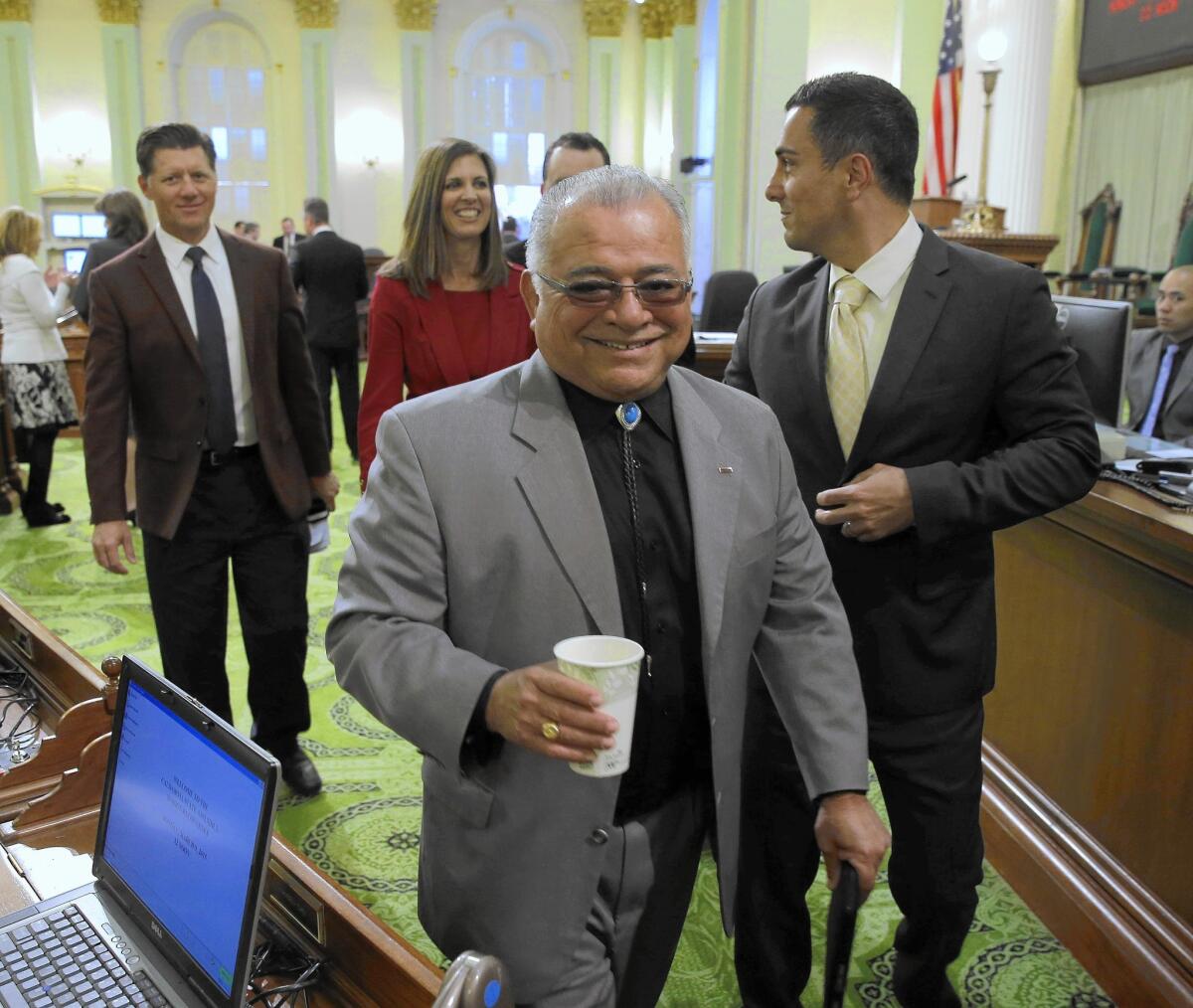 Assemblyman Rocky Chávez (R-Oceanside), who has jumped into the 2016 Senate race, leaves the state Assembly in Sacramento.