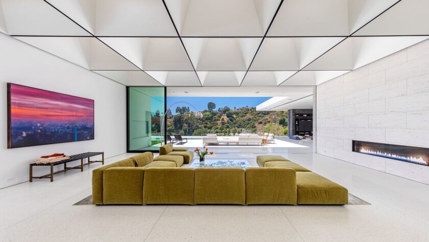 Built in 2020, the 12,000-square-foot home boasts $1-million ceilings inspired by Stanley Kubrick's "2001: A Space Odyssey."
