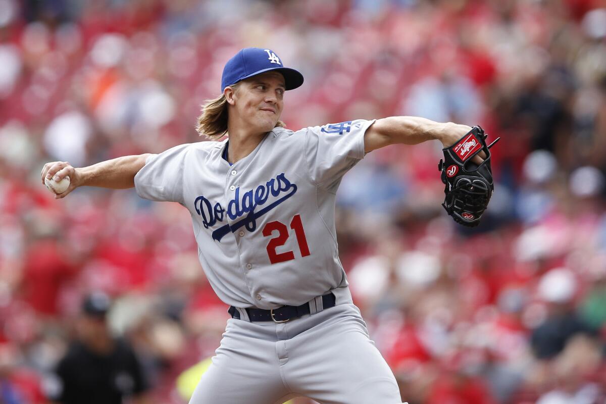 Zack Greinke pitches during the second inning of a game Thursday against the Cincinnati Reds.