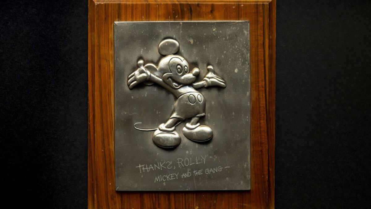 A plaque from the personal collection of Rolly Crump.