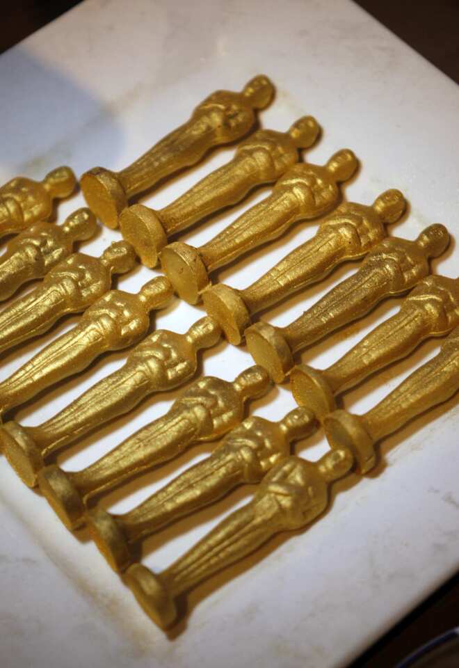 Gold-wrapped chocolate Oscars.