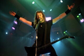 James Hetfield of Metallica performs at the San Diego Sports Arena in 1992.