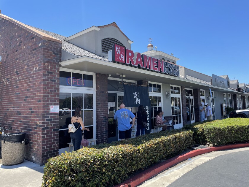 The storefront of Kitakata Ramen on Baker Street in Costa Mesa.